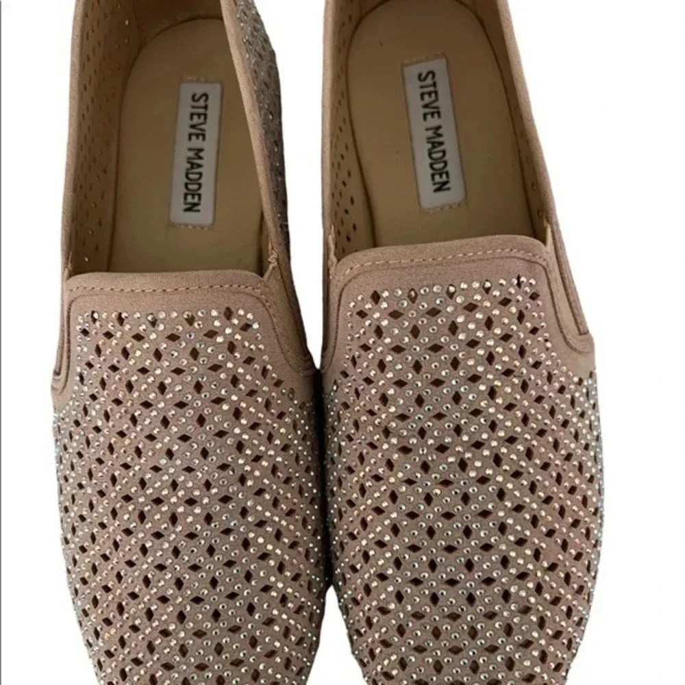 Steve Madden Sequined Canvas Espadrilles 39 Coastal Chic Vacation Cruisewear - Picture 2 of 6
